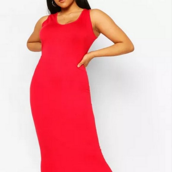 BooHoo Plus | Scoop Neck Jersey Maxi Dress Sz 16 NWT - Picture 1 of 5